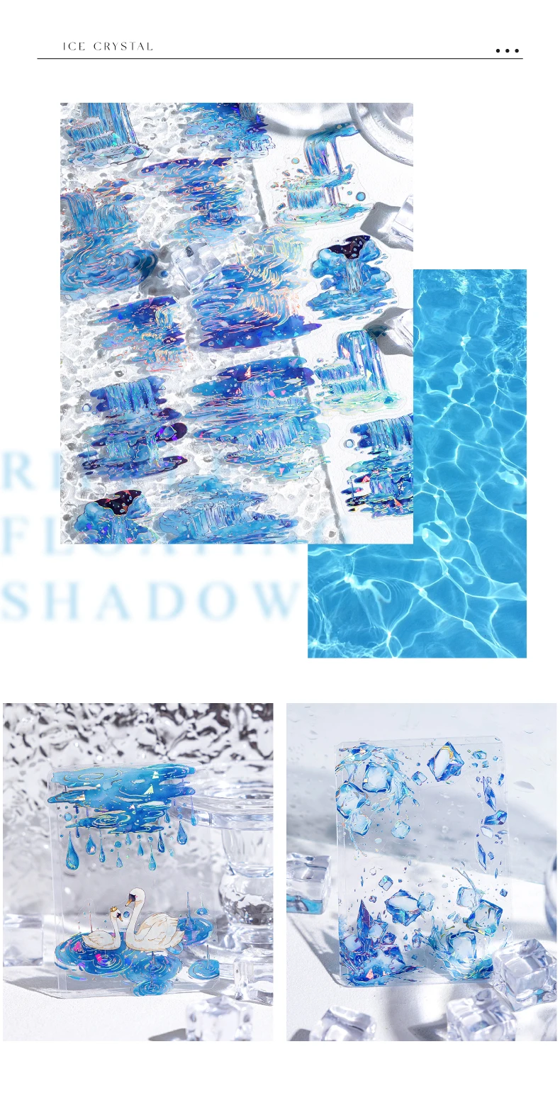 20 Blatt INS Laser Die Form des Wassers Aufkleber Diy Tagebuch Scrapbooking Aufkleber Festival Geburtstag Party Geschenk Dekorationen Etiketten – Detail 11