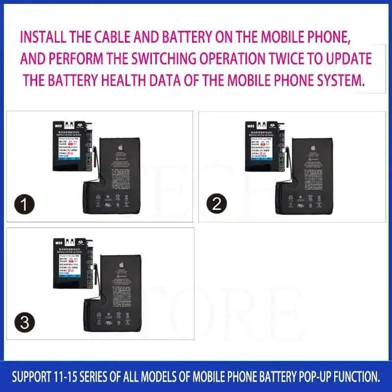 W09 Pro V3 Battery Programmer For IPhone 11-15 Pro Max Battery Pop-up Repair Tester Modifies Health Data And Cycle Tool
