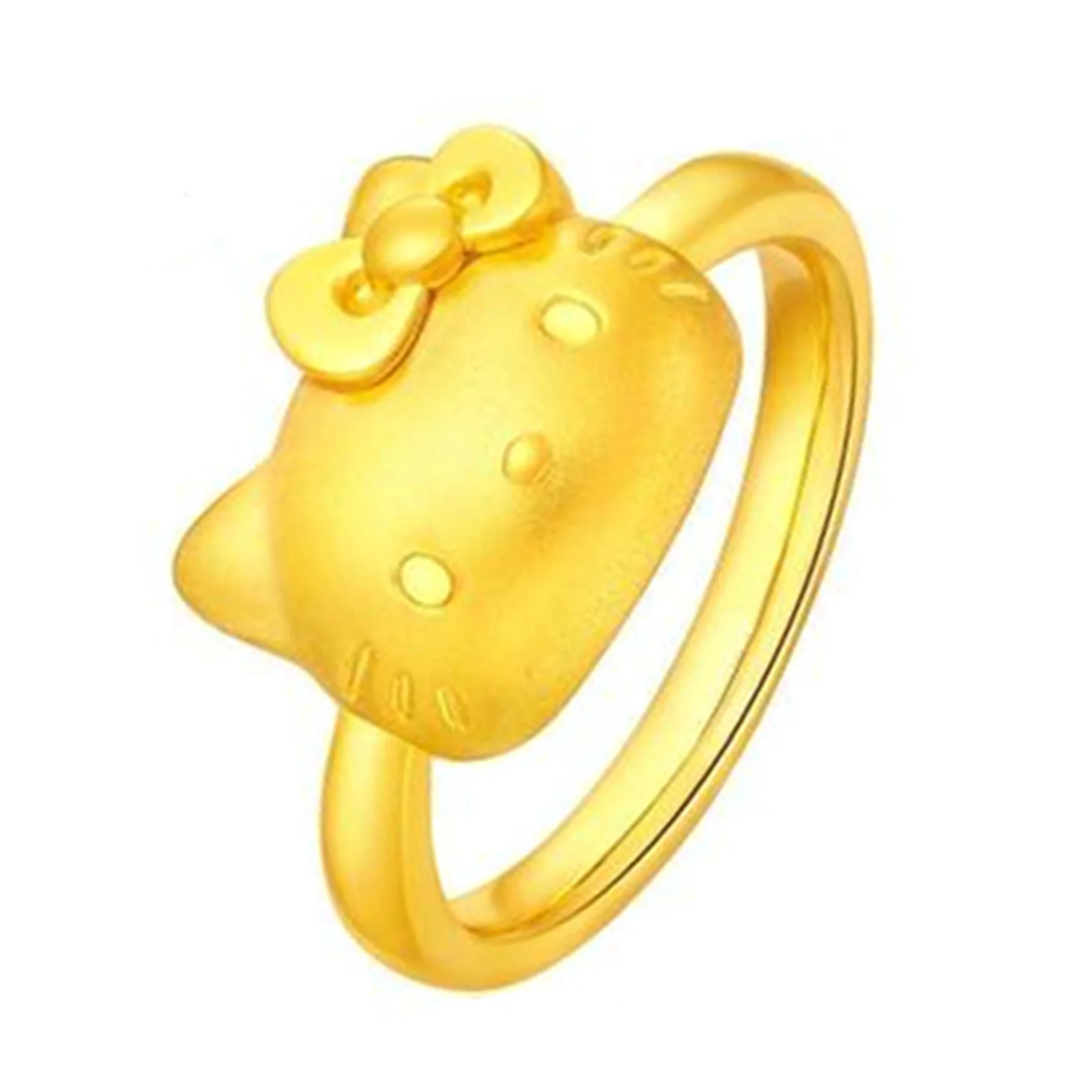 

Kawaii HelloKittys Ring Cartoon Character Couple Silver Ring Adjustable Sanrioed Anime Accessories Birthday Gift Jewelry