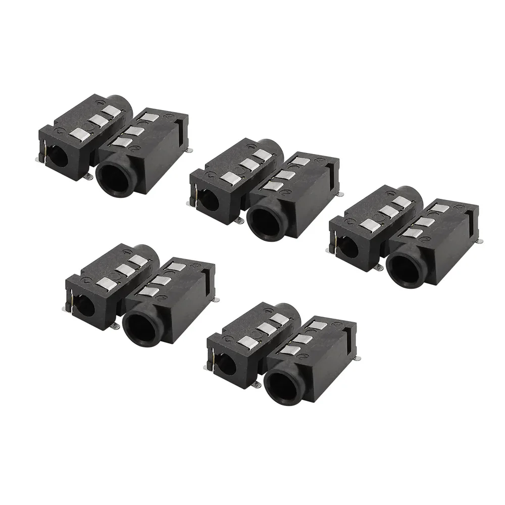10 шт. PJ-320D 3 5 мм 4 Pin Женский Разъем Черный аудиоразъем 5mm SMD для наушников аудио