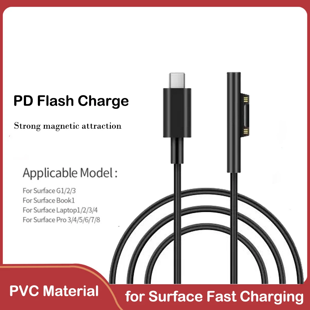 Per Microsoft Surface Pro 3 4 5 6 Go Alimentatore Tipo C Dc Pd Cavo Di Ricarica Rapida 15V 65W 102W Per Surface Pro 3/4/5/6/7/Go