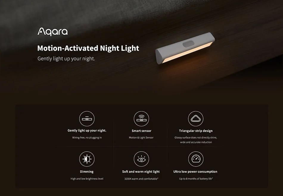 Induction LED Night Light Magnetic Installation with Human Body Light Sensor 2 L