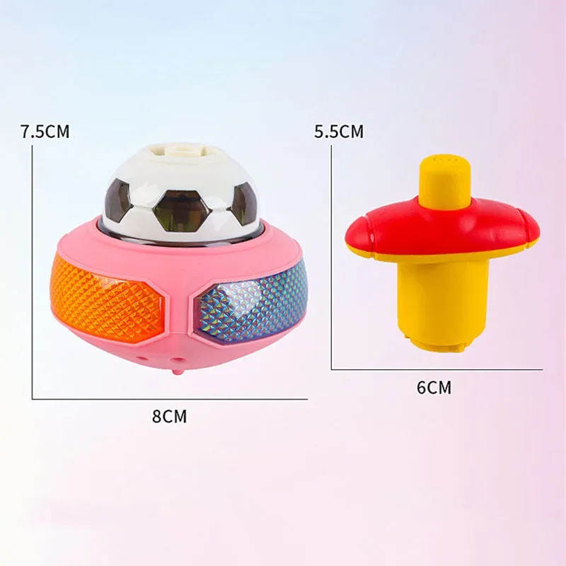 Light Up Spinning Tops Luminous Colorful Top Ejection Toy Classic Gyroscope Novelty Bulk Toys Party Favors for Kids Children - 6