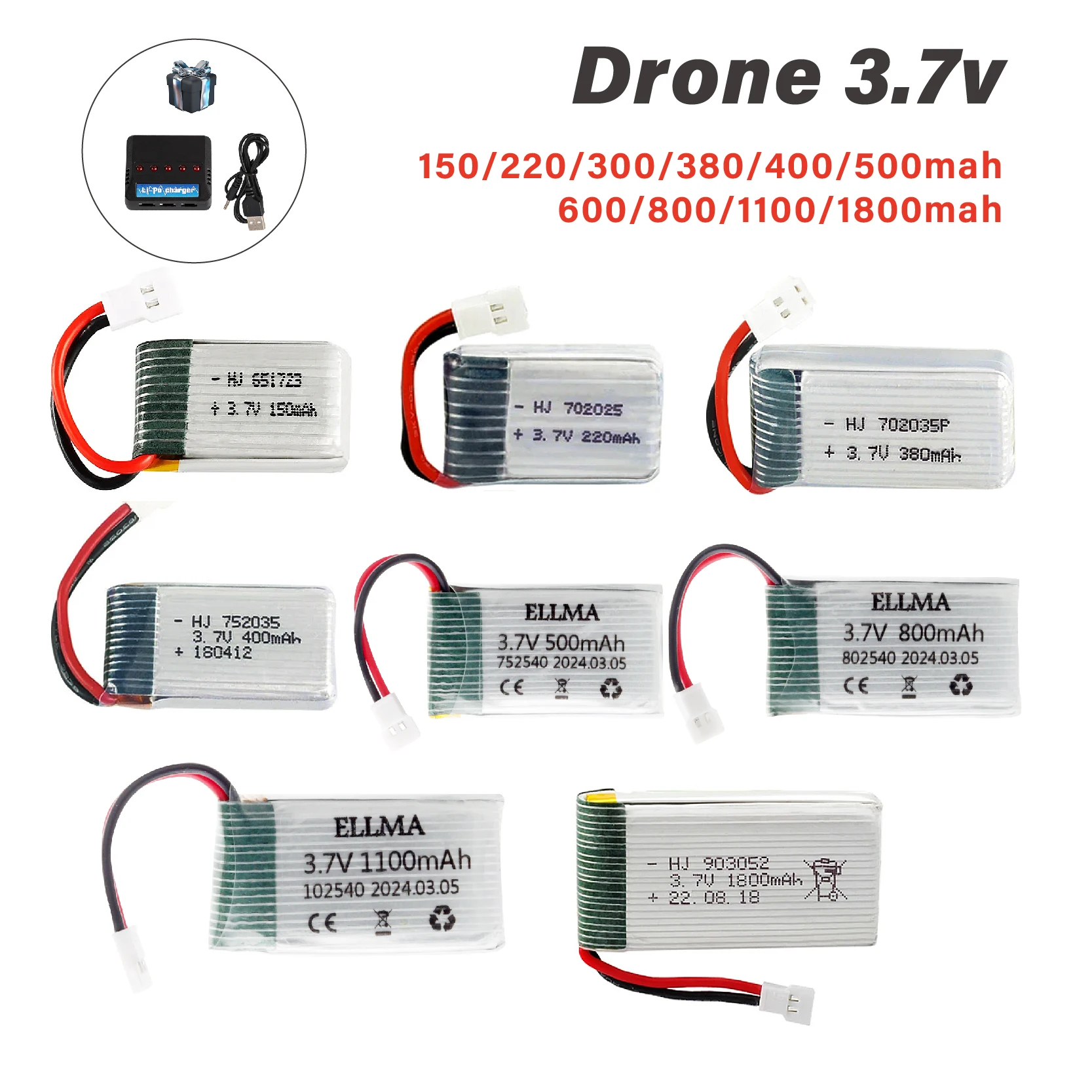 Перезаряжаемая литий-полимерная батарея для JJRC H20 Syma S8 M67 U839, 3,7 в, 5 шт.