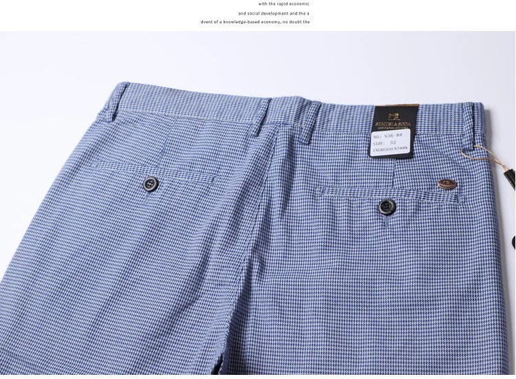 격자 무늬 바지 블루 브랜드 Pantalons 한국 스타일 봄 여름 가을 바지 남성 바지 비즈니스 2022 신규