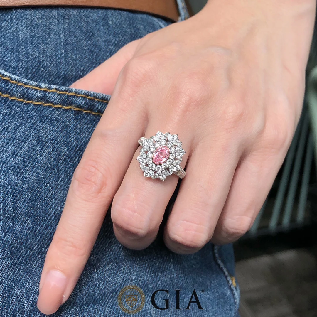 Gia 0.52ct Fancy Light Purplish Diamonds Solid 18k Gold Female's Diamonds Wedding Engagement Rings For Women - Rings - AliExpress