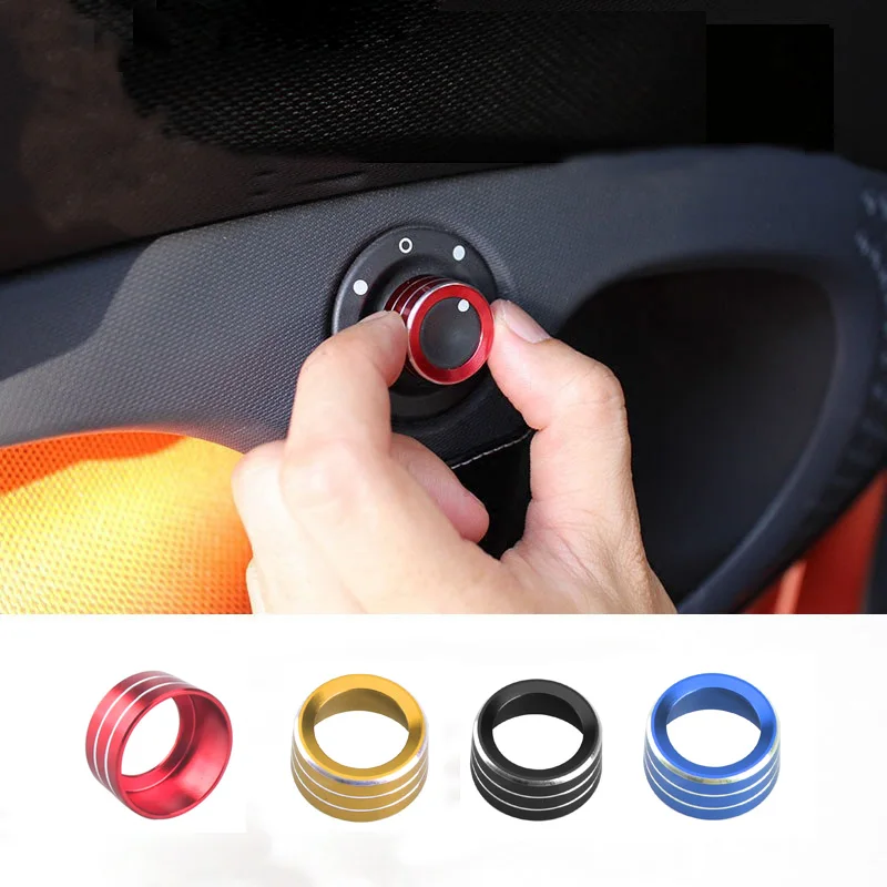 

Alloy Car Interior Decoration Rearview Mirror Adjust Knob Cover Trim for Benz Smart Fortwo Forfour Styling Accessories