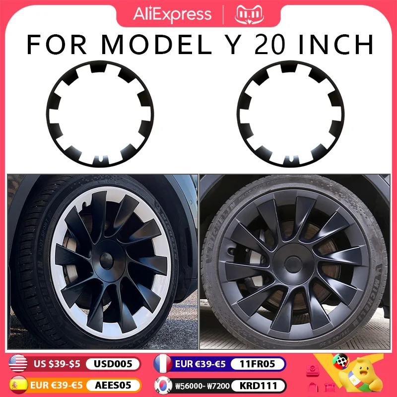 For Tesla Model Y 20 Inch Rim Wheel Hub Protection Patch Protectors ABS Wheel Guard Covers Accessories Auto Exterior