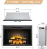 39" W Electric Fireplace Insert with Glass Door and Mesh Screen, Fireplace Heater 750/1500W,Fire Crackling Sound, Remote Control 3