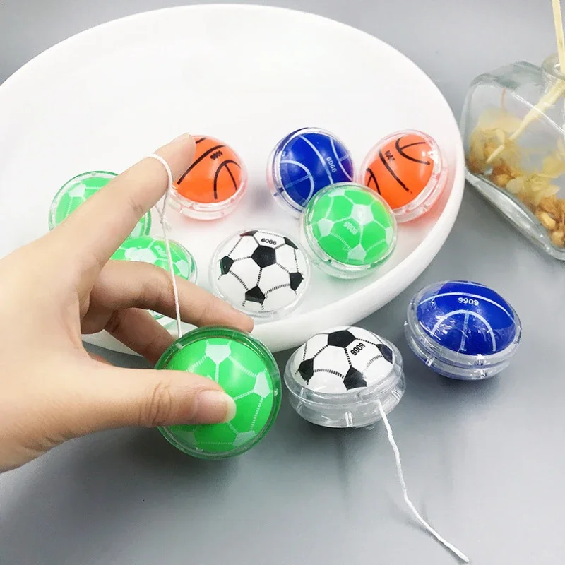 Children Small Yo-Yo Ball Cartoon Football Basketball Patterns Yo-Yo Ball Develop Hand-eye Coordination and Intelligence Toy