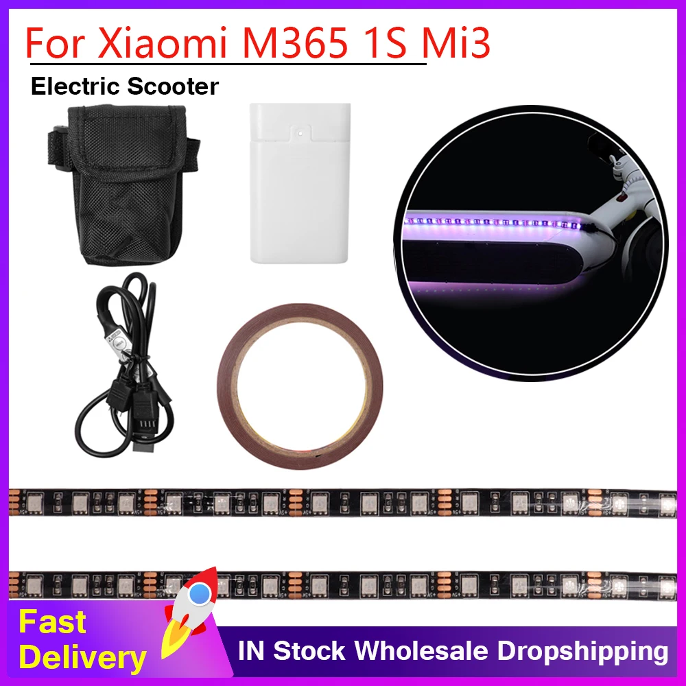 Scooter Elettrico Impermeabile Led Strip Torcia Bar Lampada Per Xiaomi M365 1S Pro Pro 2 Mi 3 Skateboard Night Light Parte Esterna