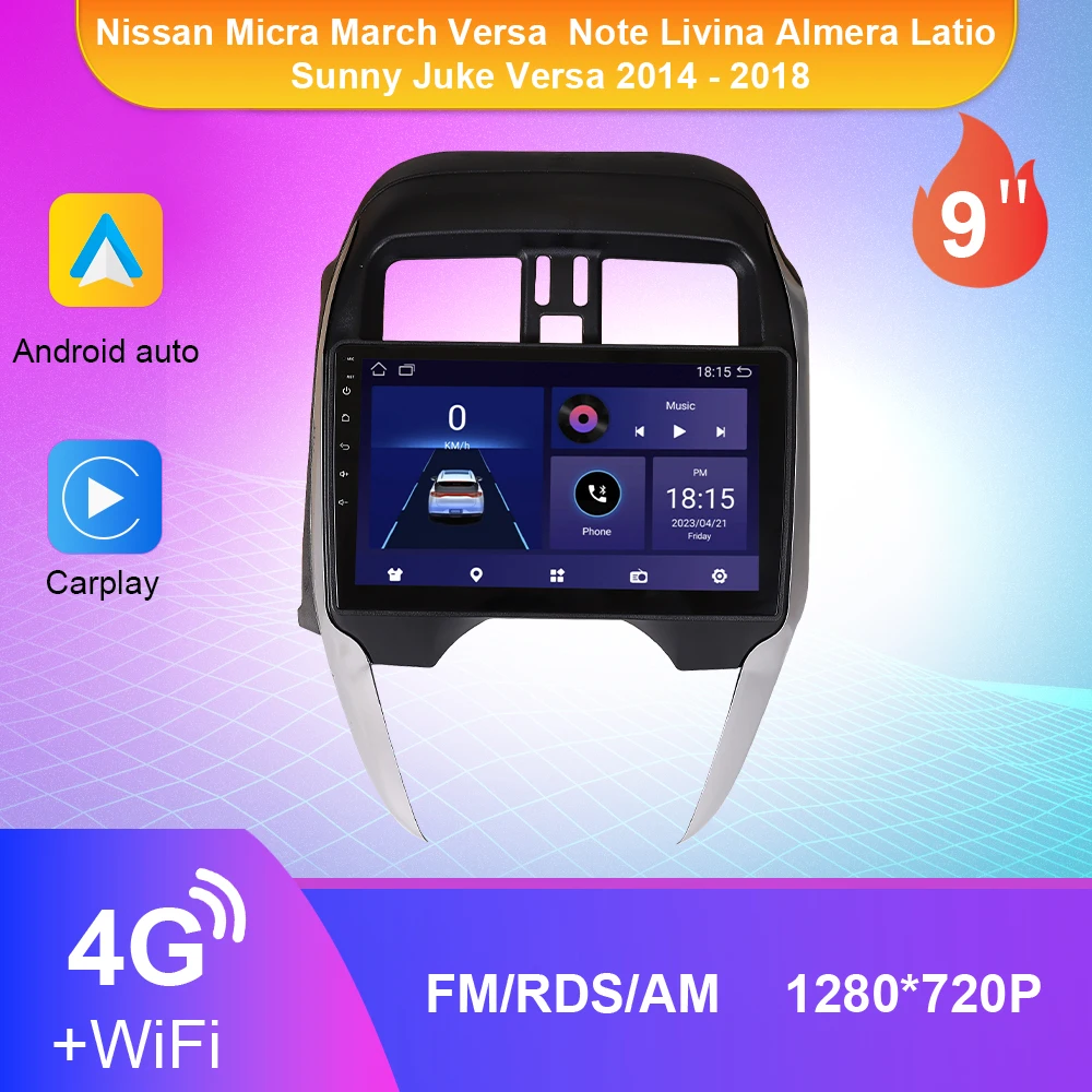 2din Carplay Android 10 Car Radio Multimedia For Nissan Micra March Versa Note Livina Almera Latio Sunny Juke Versa 2014 - 2018