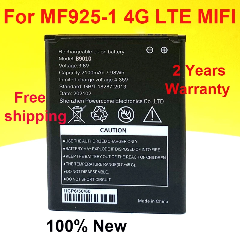 

100% New 3.8V 2100mAh B9010 High Quality Battery For MF925-1 4G LTE MIFI Router Hotspot Modem In Stock Fast Delivery