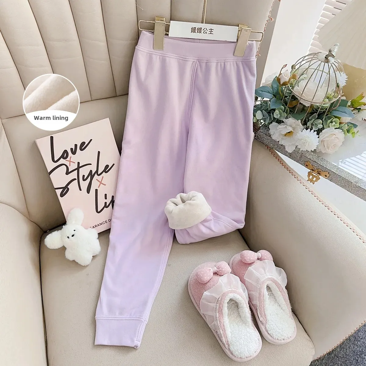 Soft Warm Girls Home Pants Winter Children's Sleepwear Trousers Bottoming Pants Kids Clothing Soft Cotton Trousers