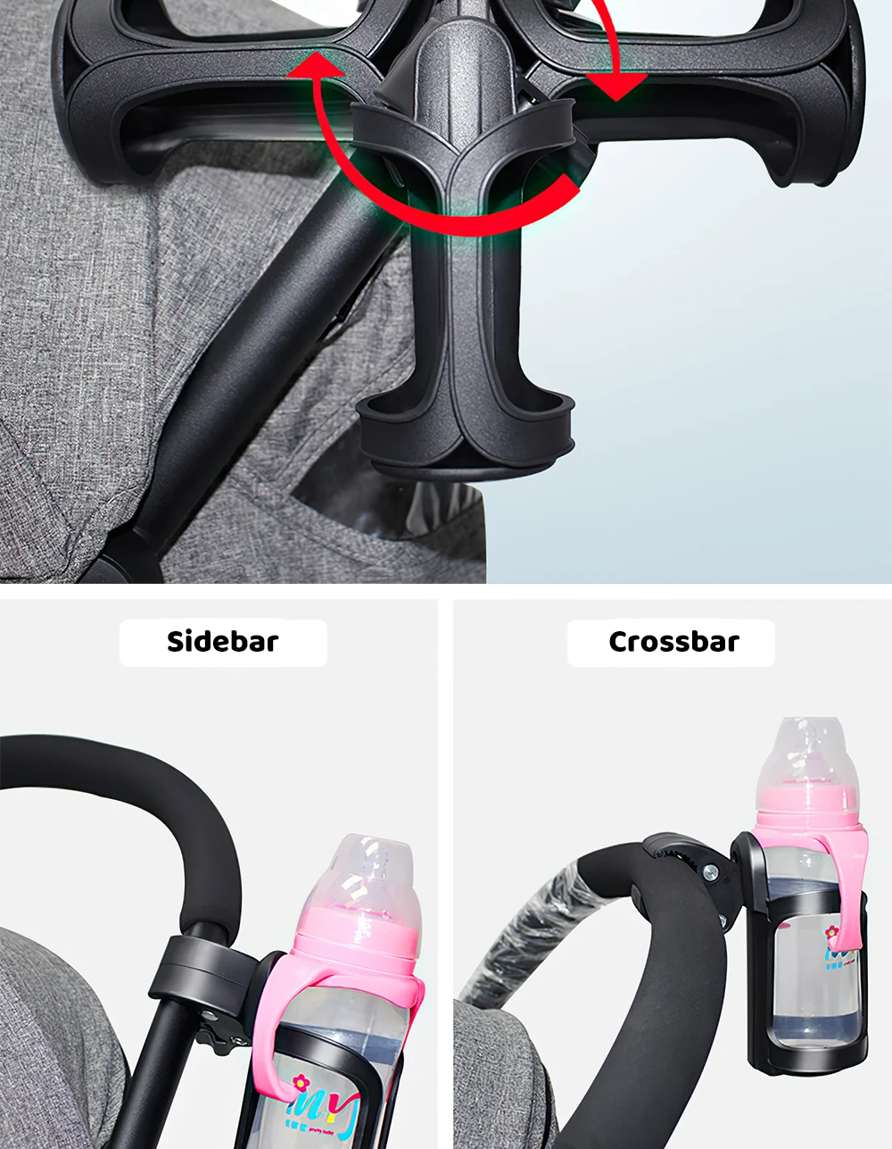 baby stroller accessories set New Baby Stroller Cup Holder Rack Bottle Universal 360 Rotatable Cup Holder for Pram Stroller Carrying Case Milk Bottle Cart baby stroller accessories display	