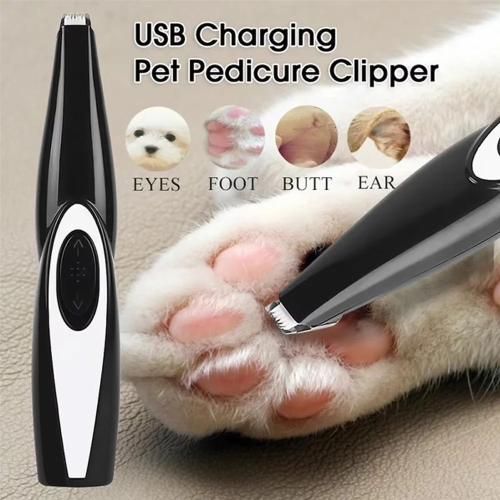 USB Rechargeable Pet Hair Trimmer Dogs Cats Pet Hair Clipper Grooming Kit Cats Pets Foot Clipper Grooming