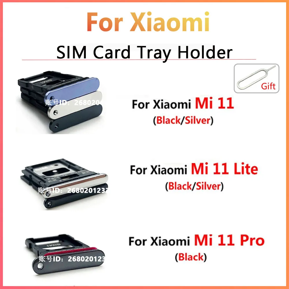 

Держатель лотка для Sim-карты для Xiaomi Mi 12 12T Pro 12 Lite 12s слот для SIM-карты держатель для SD-карты Запасные части адаптера + штифт