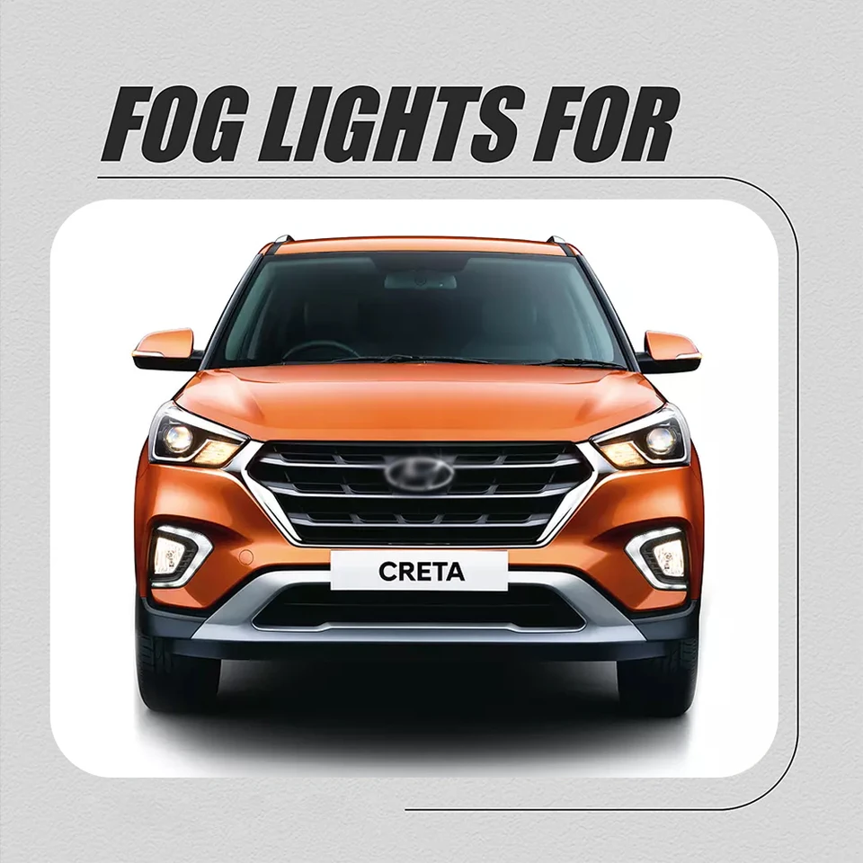 適用: ヒュンダイ クレタ IX25 2017 2018 デイタイム ランニング ライト DRL LED フォグランプ カバー イエロー イエロー ＆ ホワイト AL-EE-3799 AL 適用: ヒュンダイ⁄現代⁄HYUNDAI クレタ IX25 2017 2018 ホワイト DRL