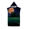 Beautiful Moonlit Night Sky Print Microfiber Quick-Drying Beach Towel Adult Kid Hooded Outdoor Swimming Bath Towel Surf Poncho 2