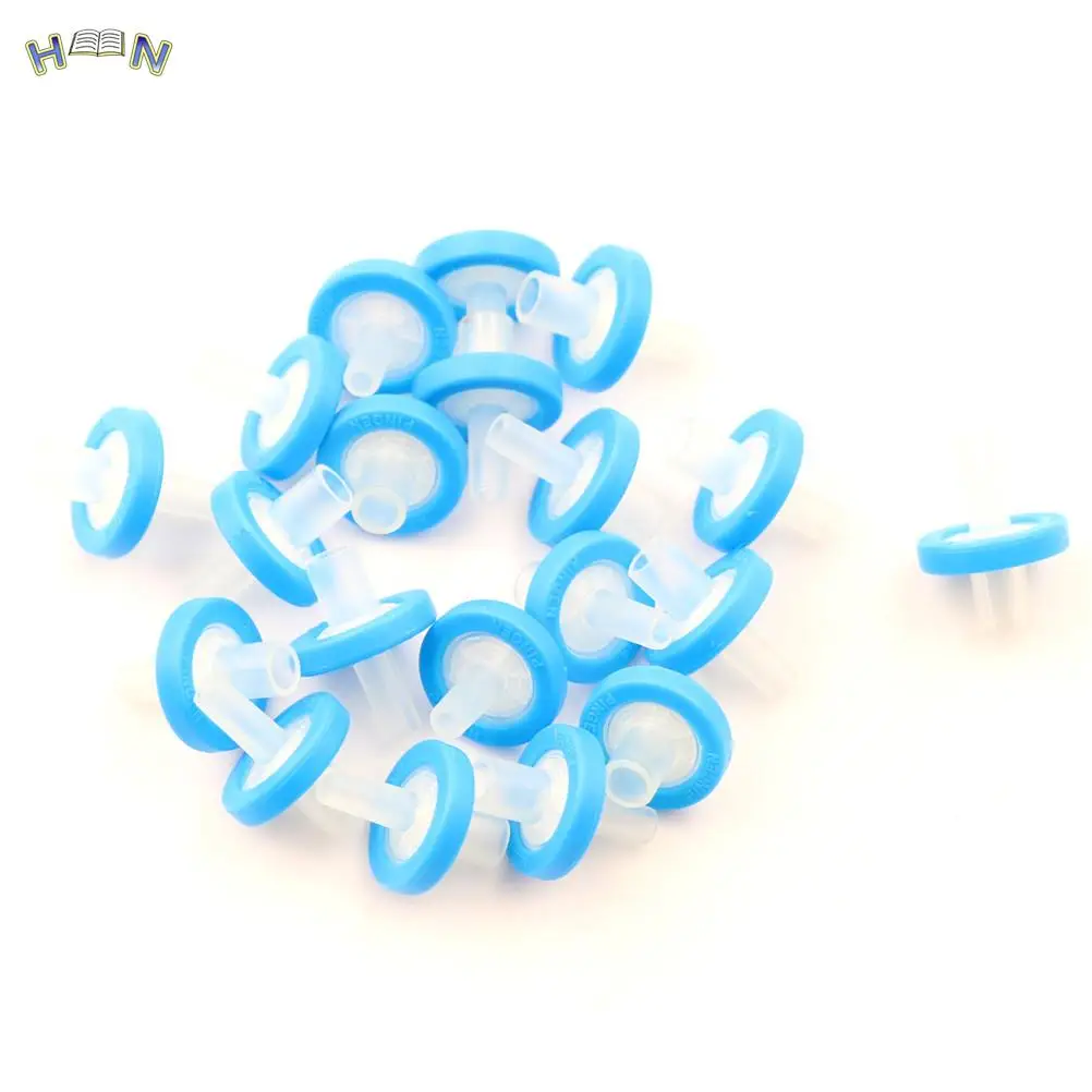 PTFE 주사기 필터, Deschem 화학 실험실, 13mm, 0.22 미크론 (um), 20 개