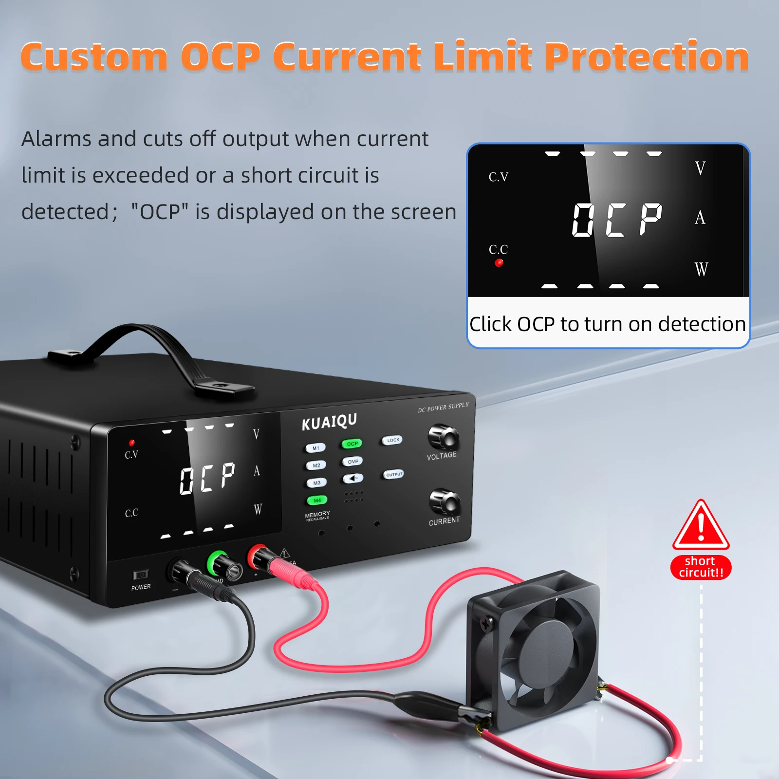 DC Power Supply Variable, Hyelec 30V 5A Adjustable Switching Regulated DC Bench Power Supply With 4 Digits LED Display, Data Hold,Coarse And Fine Adjustment With 110V Alligator Leads - View #13