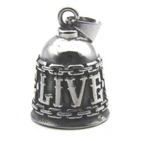 Live To Ride Bell Pendant 316L Stainless Steel Biker Style Route 66 Highway Motorcycles Necklace 1