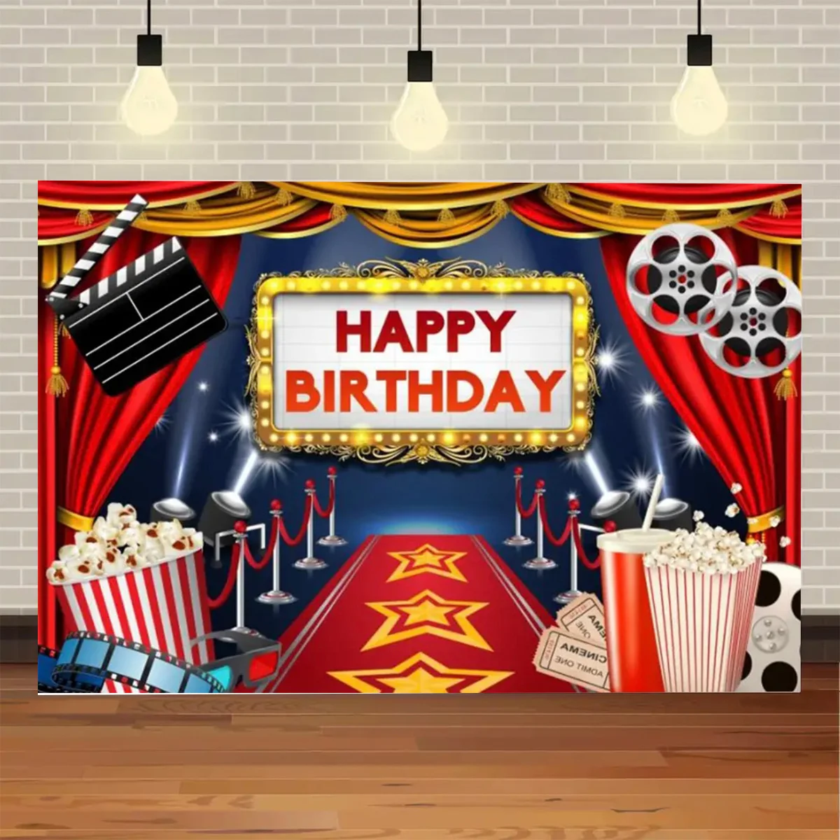 Withu 7x5ft Popcorn Backdrop - Movie Night Photography Background For Parties & Events