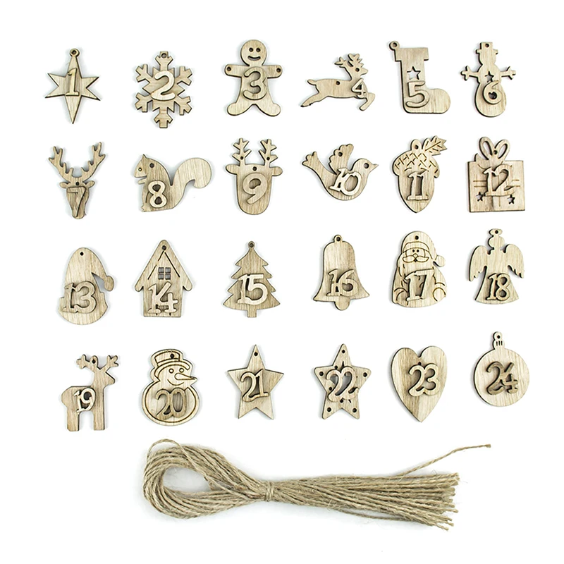 24pcs Christmas Advent Calendar 24 Days Embellishments Christmas Decoration christmas countdown calendar,christmas advent calendar