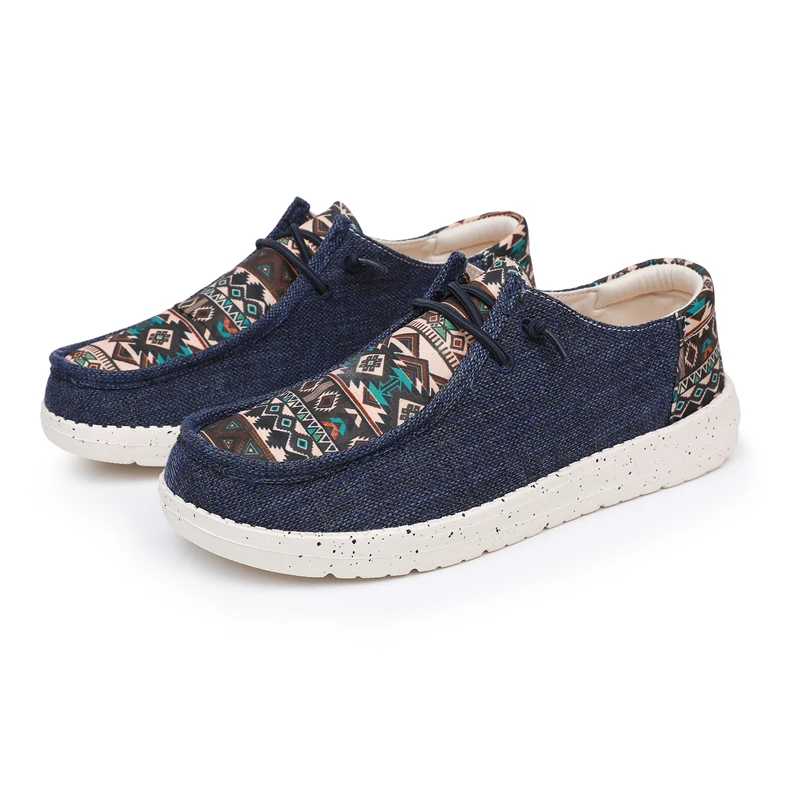 Fashion Print Men's Loafers Summer Breathbale Canvas Shoes Men Big Size Lightweight Flat Linen Casual Shoes For Men Moccassins