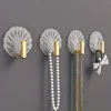 4pcs/set Multipurpose Shell Shape Hook Wall Hanging Hooks Self Adhesive Storage Hook For Bathroom Kitchen Bedroom Key Decor 2