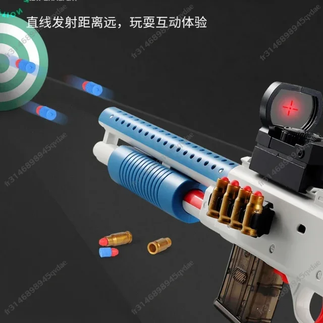 Soft Bullet Toy Gun Toy Shotgun Shell Ejecting Sliding Loading Toy Guns for Indoor Outdoor Role Game Halloween Gift 6