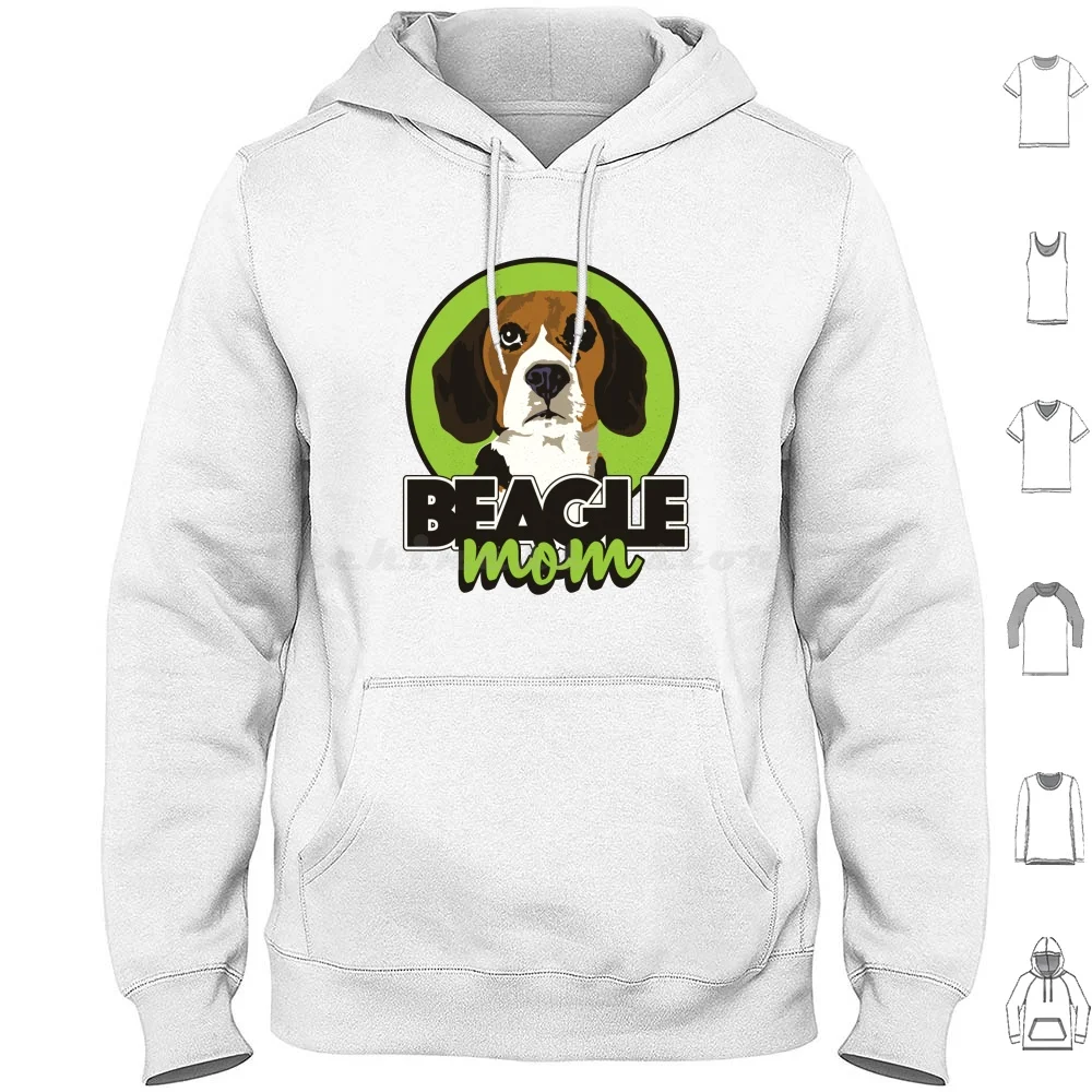 Beagle Mom-Green Felpe Con Cappuccio Manica Lunga Beagle Dog Hound Pet Animal Basset Hound Pug Poggle Cute Puppy