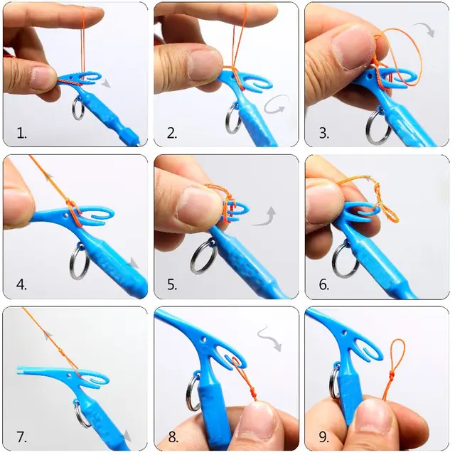 1pc Fishing Knot Tying Tool 3-in-1 Extractor, Hook Remover, And