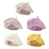 Fashionable Baby Hat Knitted Beret Soft & Breathable Warm Painter Caps Trendy Hair Accessory Headwear for Toddlers Girls 1