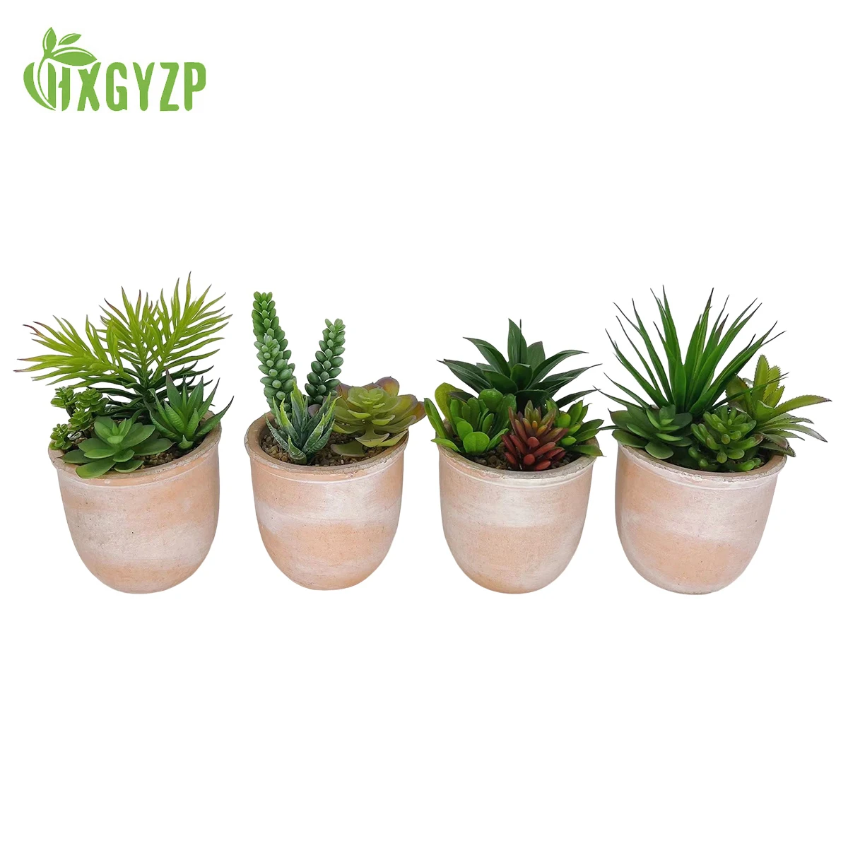 

HXGYZP Artificial Succulents Plant Potted Creative Multiple Combined Plants With Stone And Cement Flowerpot Home Indoor Decor