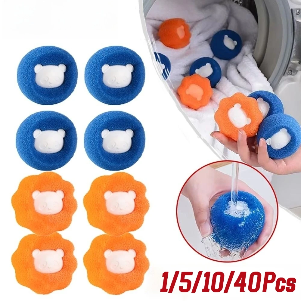 Laundry Ball 40PCS Reusable Washing Machine Hair Remover Cleaning Lint Fuzz Pet Hairs Clothes Household Product