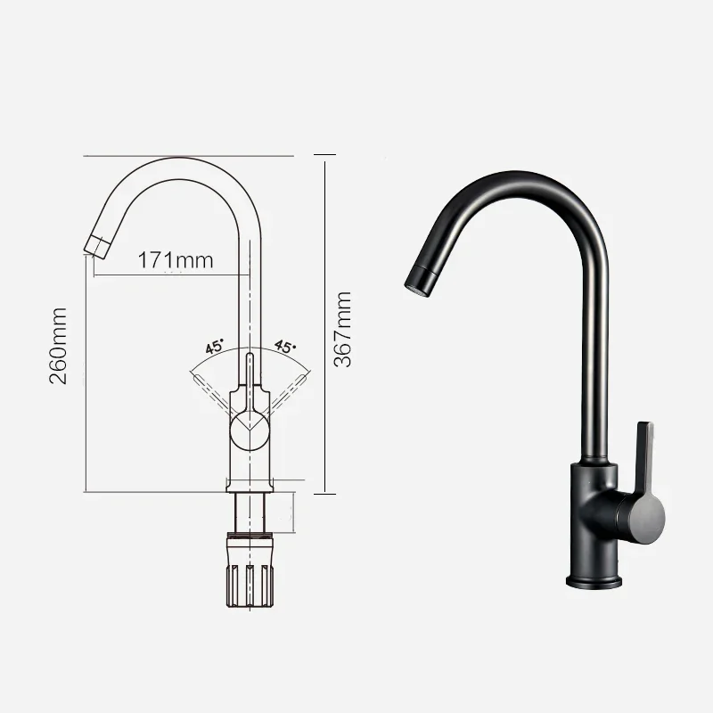 

Matte Black Kitchen Faucet Lead Free Composite Soft Water Purifier Kitchen Sink Mixer Taps Faucet Single Handle Modern