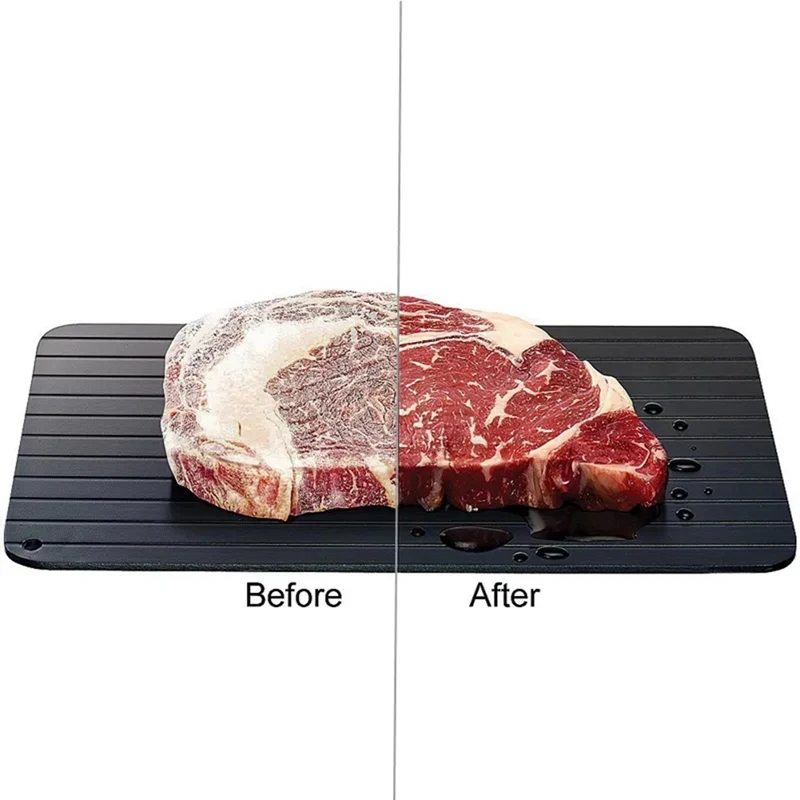 Defrosting Tray 3 Sizes Fast Defrosting Tray Quick Aluminum Thawing Plate Frozen Food Meat Fish