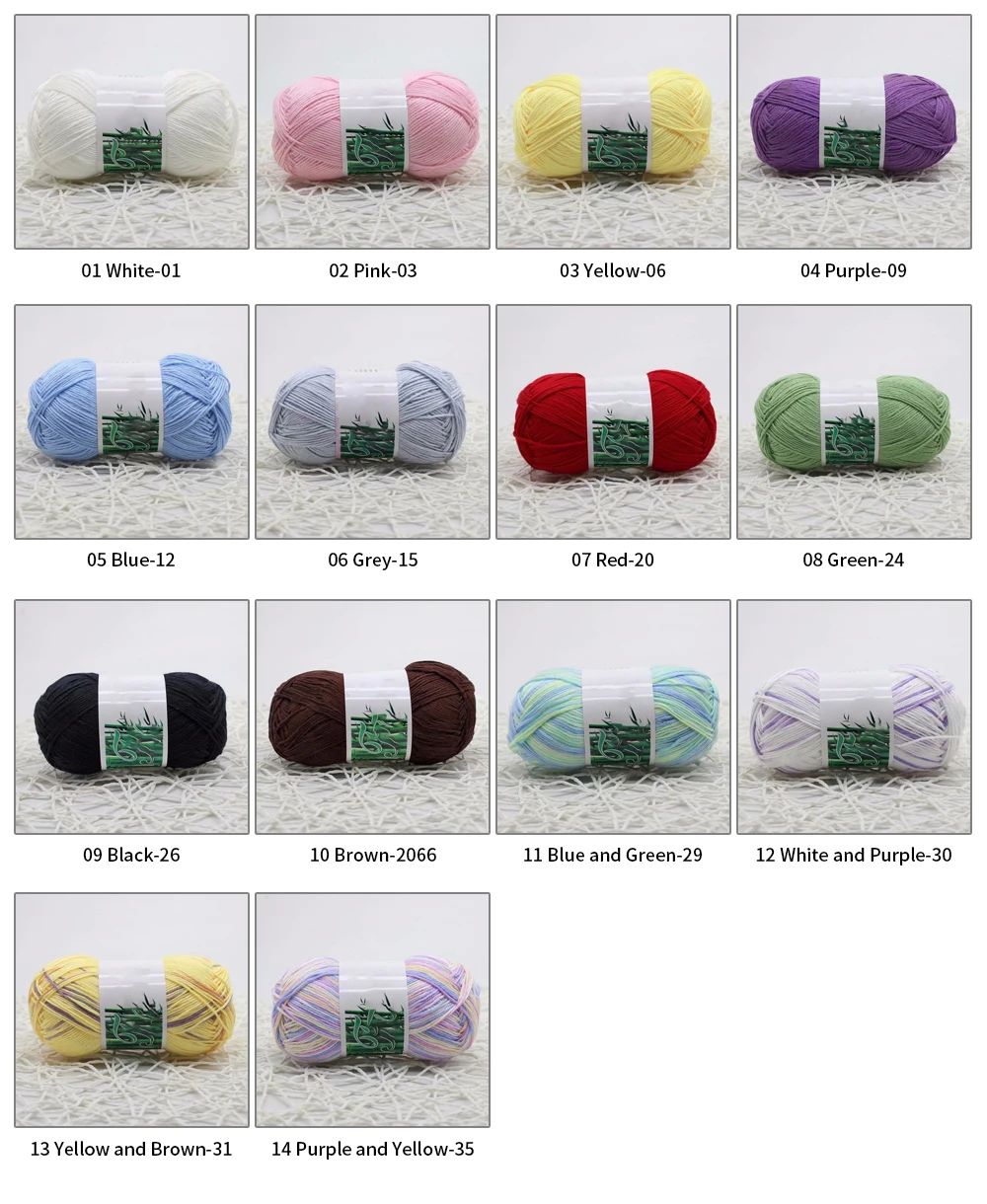 50g/Set Yarn Tencel bamboo wool Yarn Knitting Acrylics Baby Ball Crochet For Hat Dolls Glove Blanket At Low Price 2