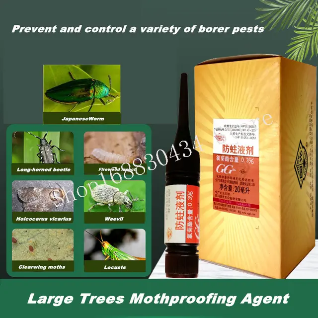 20 Ml Nagy Fák Mothrofiling Agent Longhorn Beetle És Lárvák Gyilkos, Hogy Megakadályozzák A Fúrókat Az Otthoni Kert Fatörzsekből