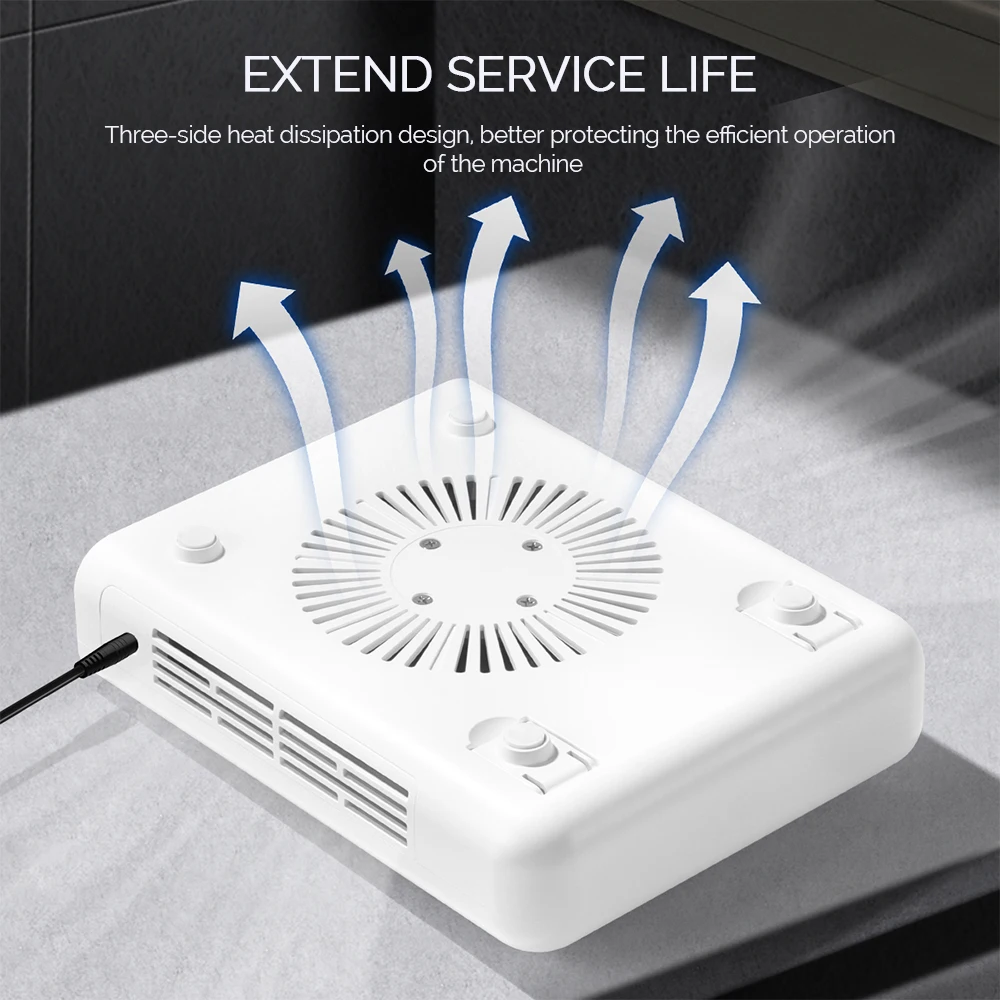 Turbine Brushless Nail Dust Collector Rechargeable Vacuum Dust Strong Suction Reusable Filter With Brush Speed Adjustable Manicu