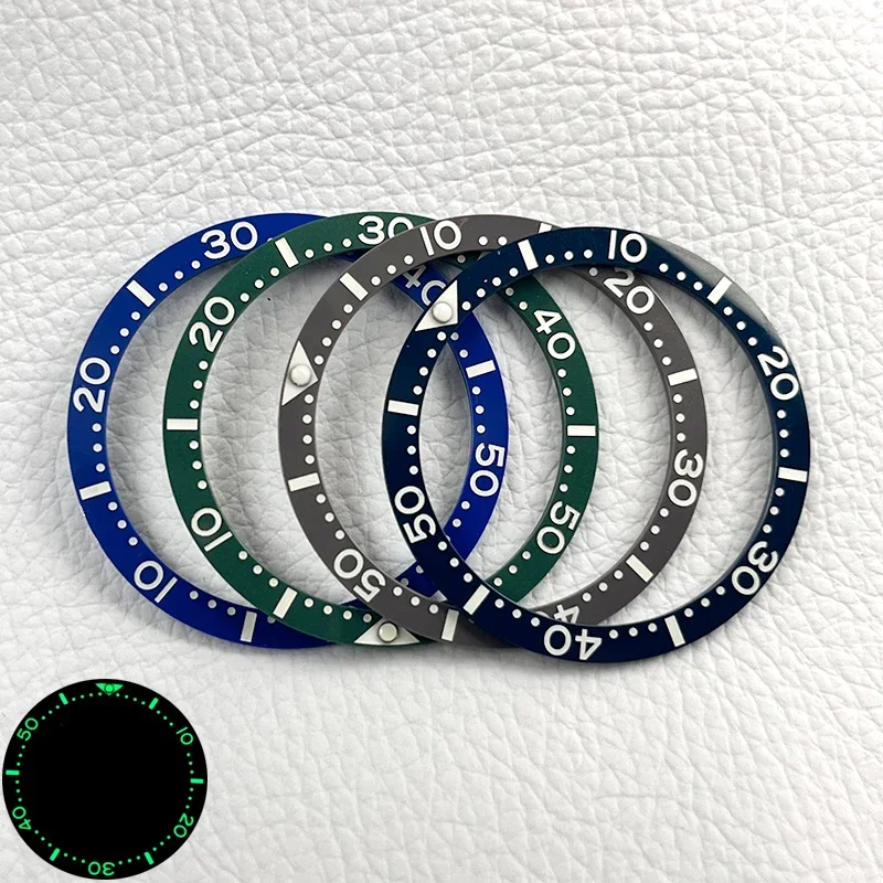 Enhanced 38mm Flat Super Luminous Ceramic Watch Bezel Insert