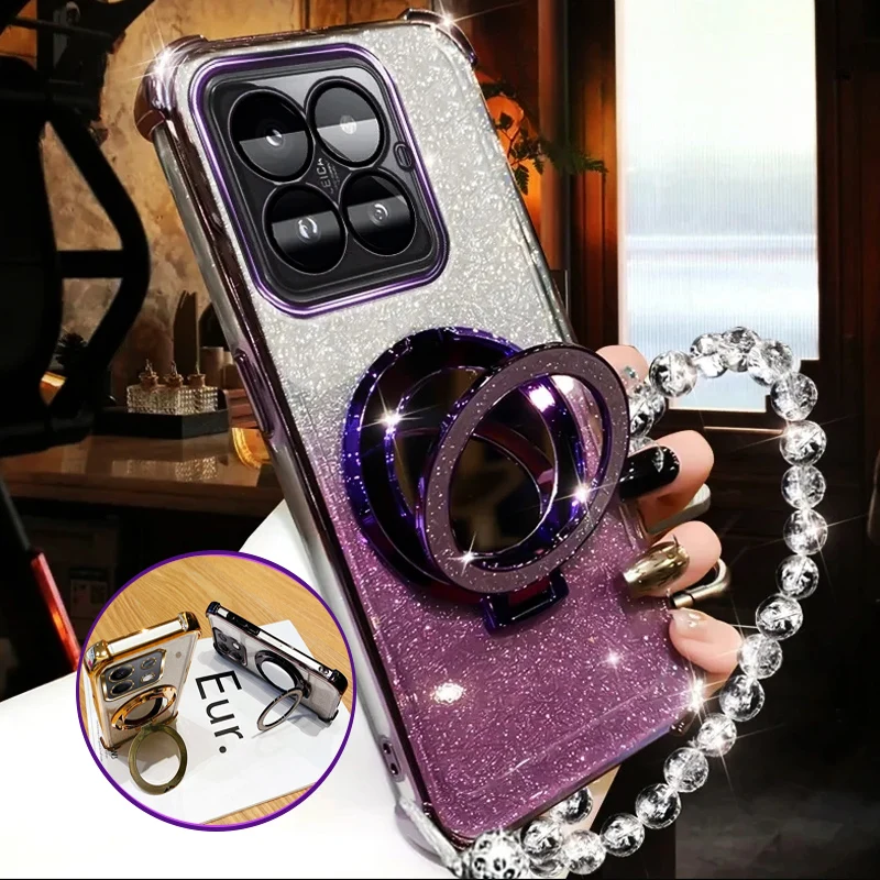 Glitter Crystal Bracelet For Magsafe Phone Holder Case For Huawei Honor 200 90 80 70 60 50 Magic 6 5 4 Magic6 Pro Bracket Cover_voghion.com