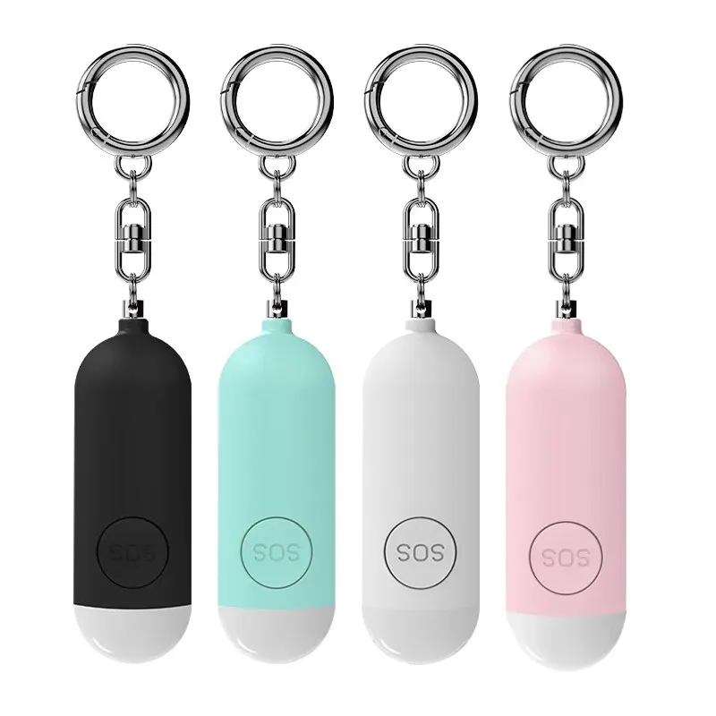 Rechargeable 130DB Personal Security Alarm Keychain with LED Light