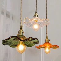 Home Simple LED Pendant Light Fixture Bedroom Living Room Bar Colorful Glass Copper Hanging Lamp Light Edison Ceiling Chandelier 5