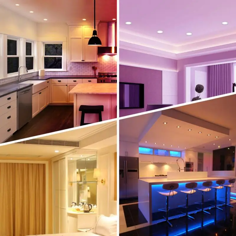 

Беспроводной умный светильник с Wi-Fi, RGB, с регулируемой яркостью, Умный домашний прожектор, лампа с таймером и голосовым управлением, 9 Вт