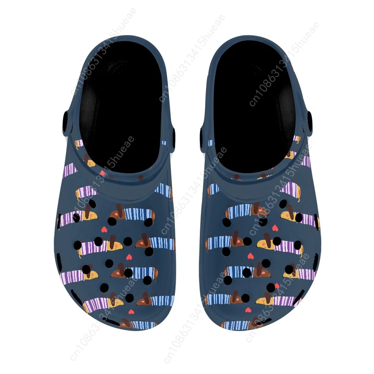 2023 Women Slippers Hole Shoes New Cartoon Dachshund Design Girl Beach Slides Light Home Sandals Female Outdoor Summer Zapatos