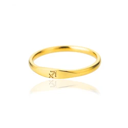 Elegant Gold Zodiac Sign Ring for Women - Stainless Steel Constellation Jewelry (Gold Color)