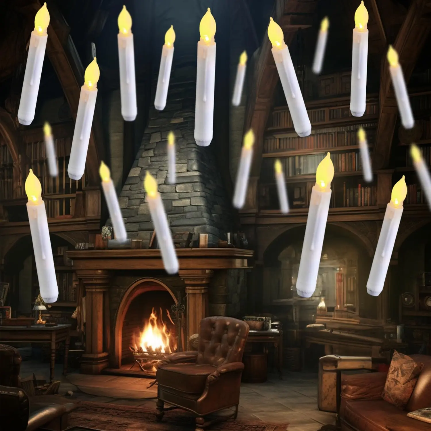 12/48/72 Floating Candle with Magic Wand Flying Candles Burning Candles Led candles Taper Candles for Christmas/Party/Wedding