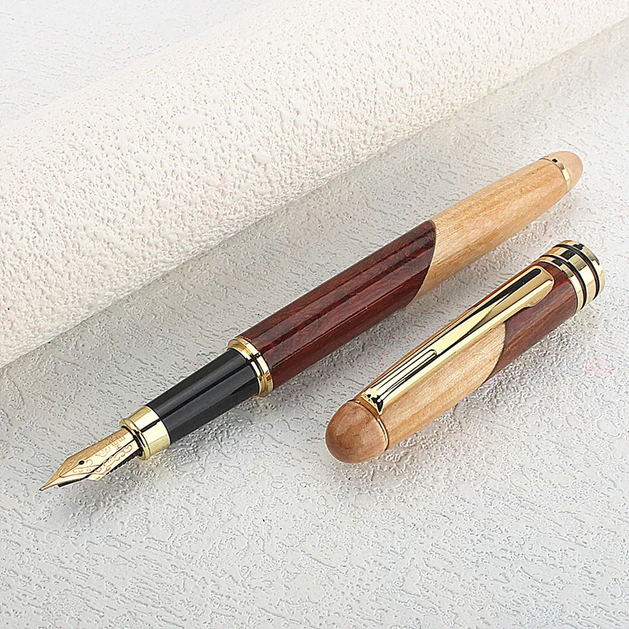 Hero wood Fountain Pen Classic Pen EF Extra Fine 0.38mm Smooth Financial Office Student Gift Ink Pen 3